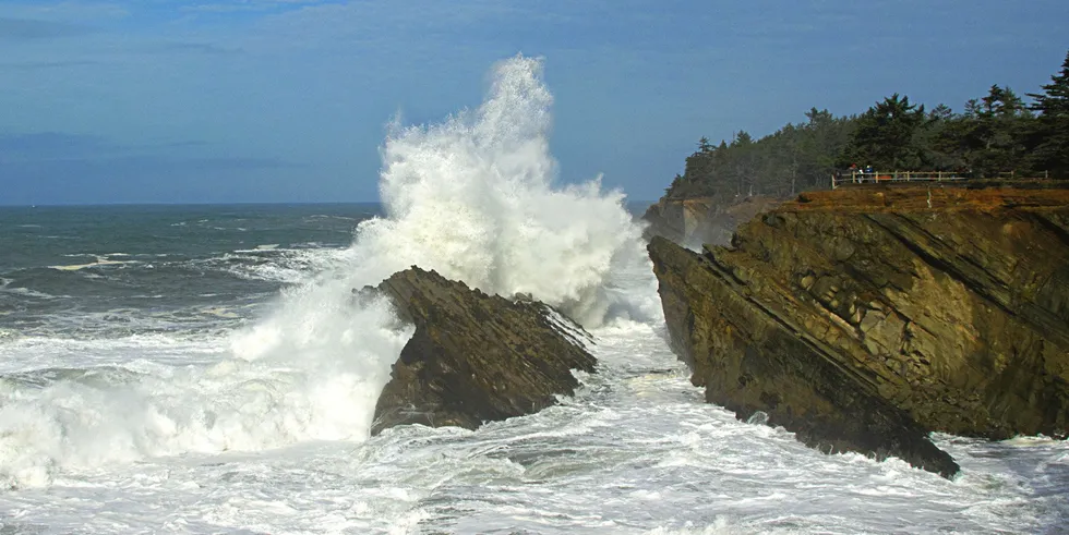 . High tide in Coos Bay, Oregon.