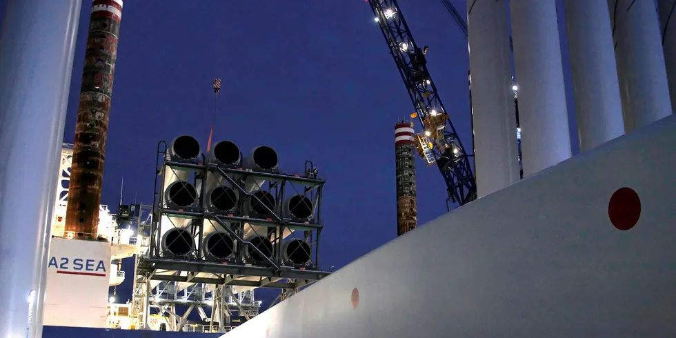 A 75-metre Siemens Gamesa blade. Technology advances will allow blades longer than 100 metres to become more routine.