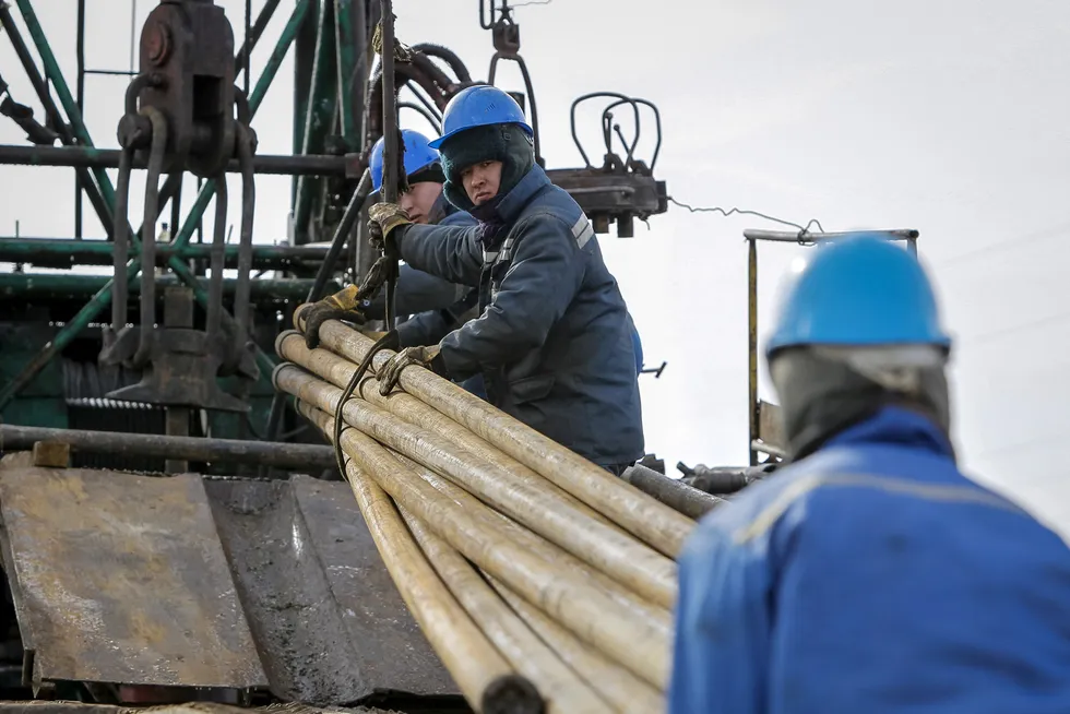 At work: A KazMunayGaz onshore operation in Kazakhstan.