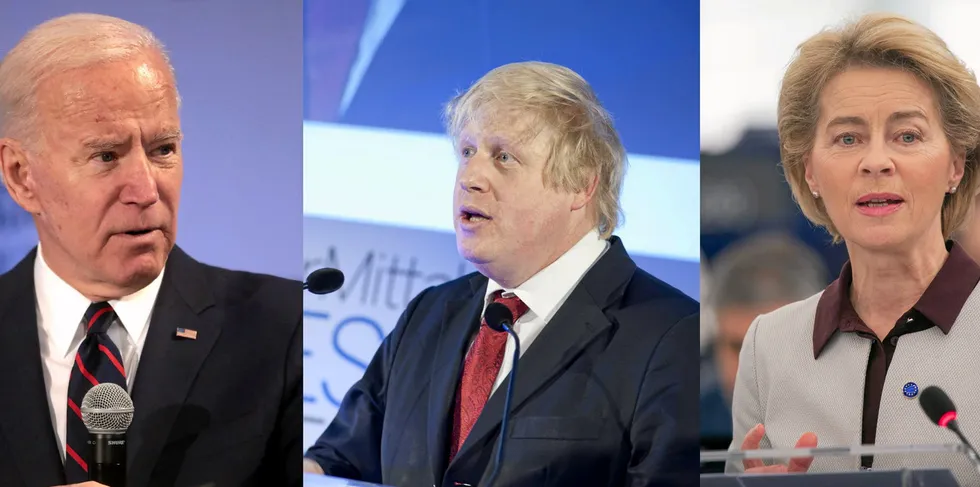 US President Joe Biden, British Prime Minister Boris Johnson and European Commission President Ursula von der Leyen are implementing an array of trade sanctions against Russia in response to that country's invasion of Ukraine.