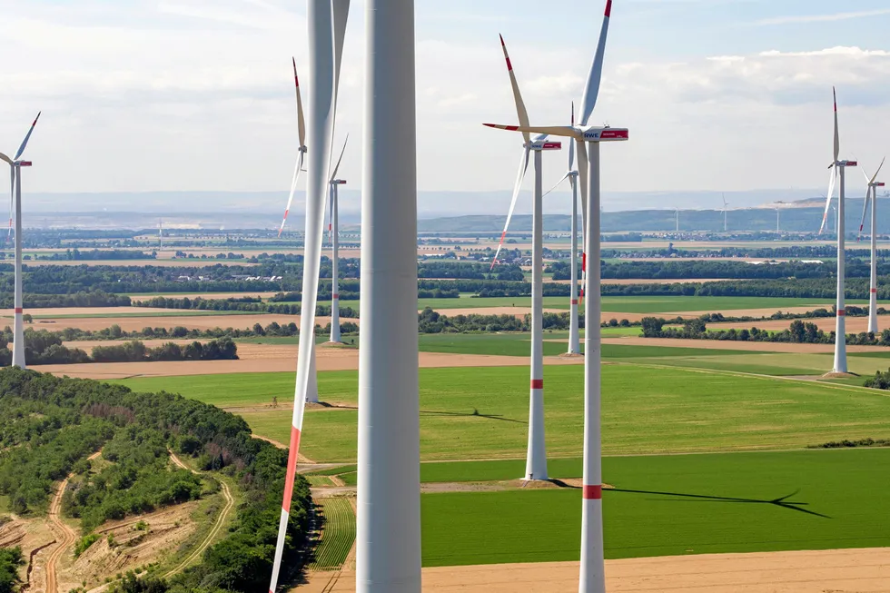 RWE's Königshovener Höhe wind farm in Germany.