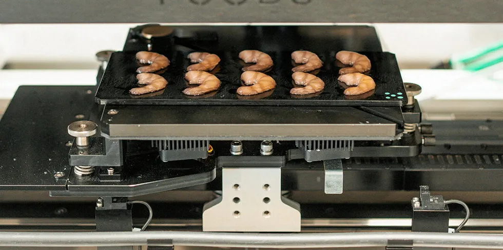Steakholder Foods’ plant-based, 3D-printed shrimp.