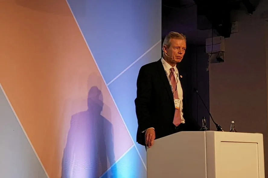 Details unveiled: Kevin McLachlan, TotalEnergies' head of exploration, speaking at the BEOS event in London on 26 March 2024.