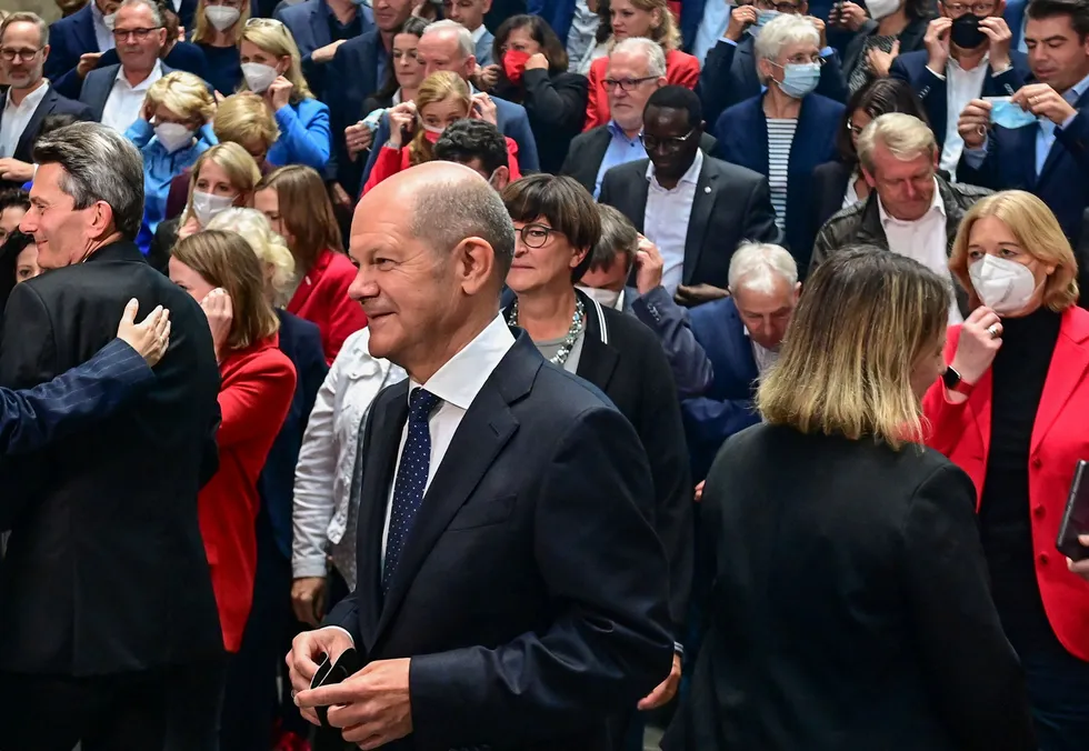 Fresh face: German finance minister, vice-chancellor and Social Democratic Party candidate for chancellor Olaf Scholz is in line to be the country's next chancellor
