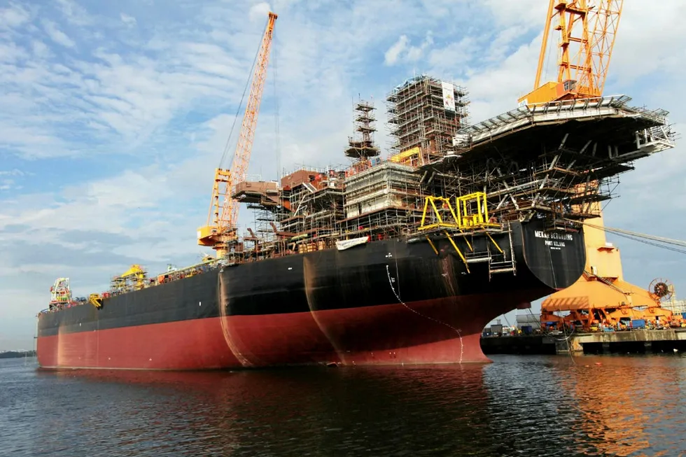 The FSO in question: while it was being built at Malaysia Marine & Heavy Engineering's yard