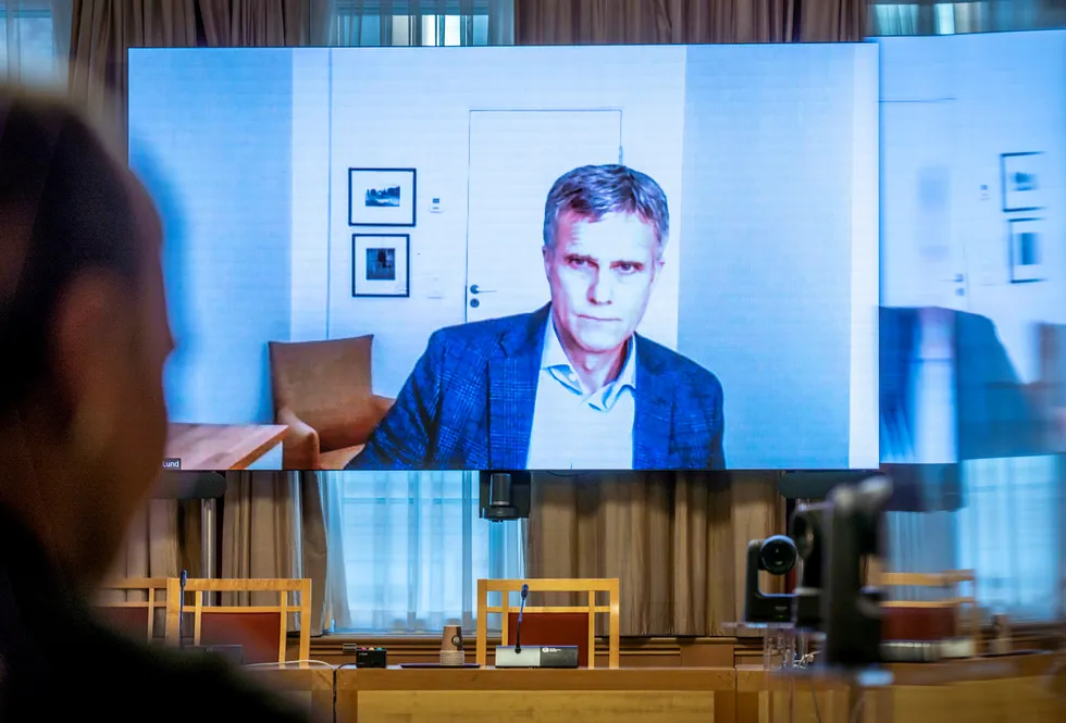 Grilling: Helge Lund, who was chief executive at Equinor when it was known as Statoil