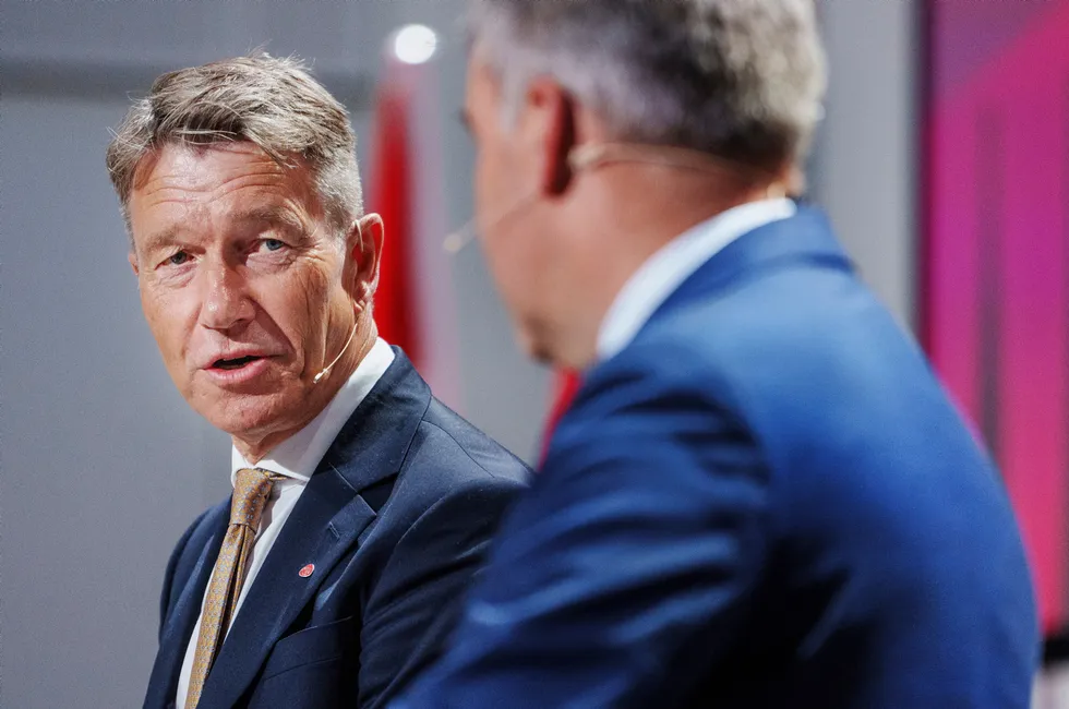 Norway’s Energy Minister Terje Aasland (left) promises stable supply of gas to Europe years to come