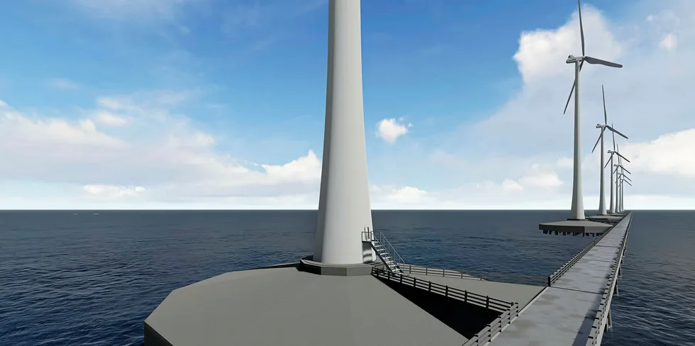 CGI of Dong Hai 1 intertidal wind project off Vietnam