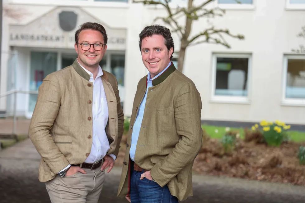 Casimir Graf von Wedel (L) and Anton von Faber-Castell, are the founders of Castell Salmon.