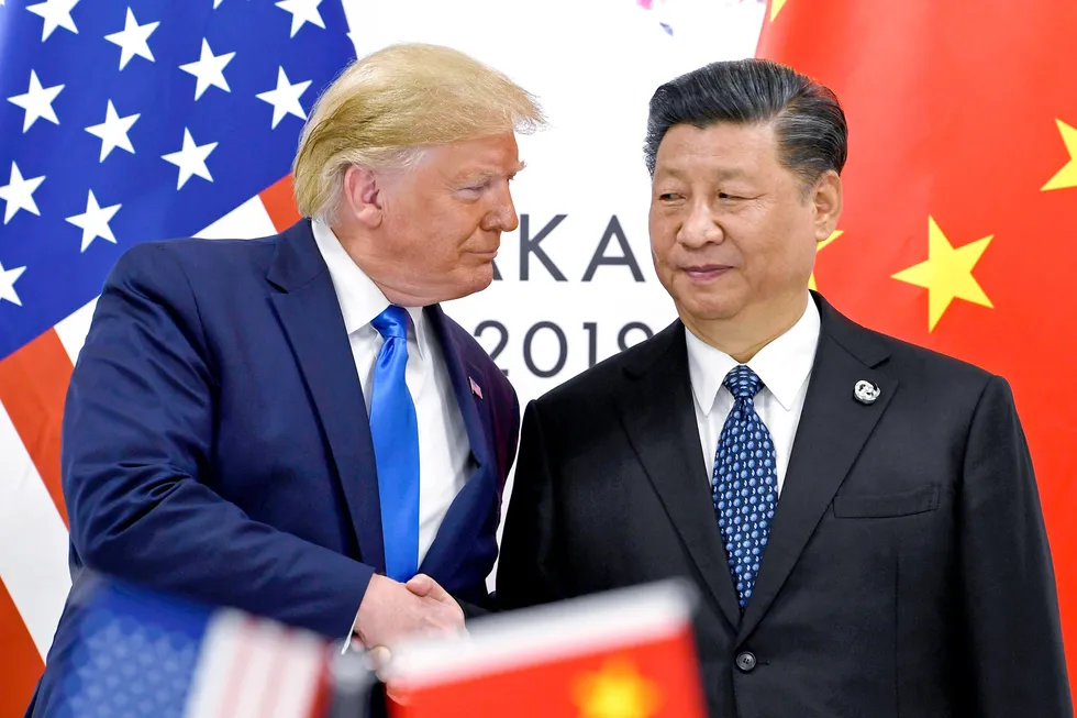 US President, Donald Trump (left) shakes hands with China’s President, Xi Jinping during a meeting at the G20 summit in Osaka, Japan in 2019.