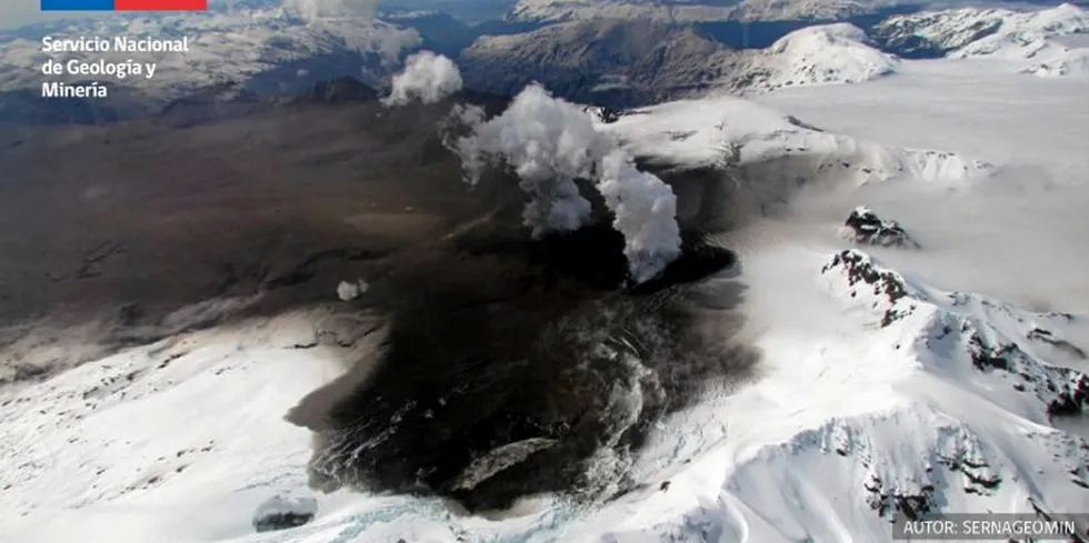 The Hudson volcano, located in the Aysen Region, currently has a danger level set to yellow.