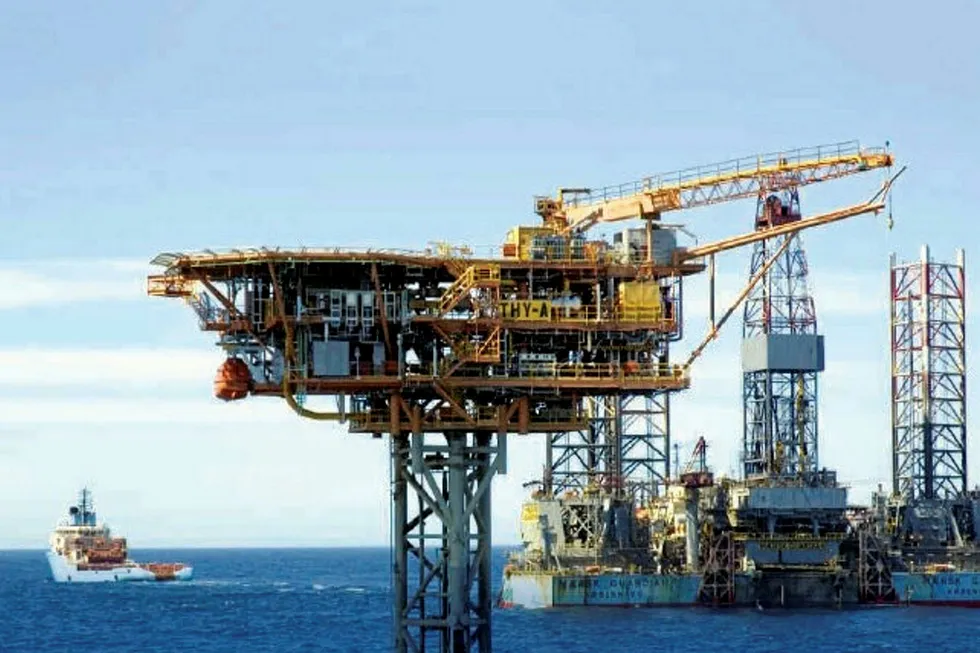 Center of the action: the platform at Beach's Thylacine field in the Otway basin off south-east Australia
