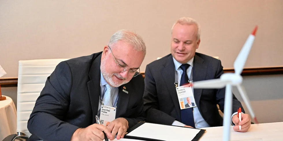 Petrobras CEO Jean Paul Prates and Equinor counterpart Anders Opedal