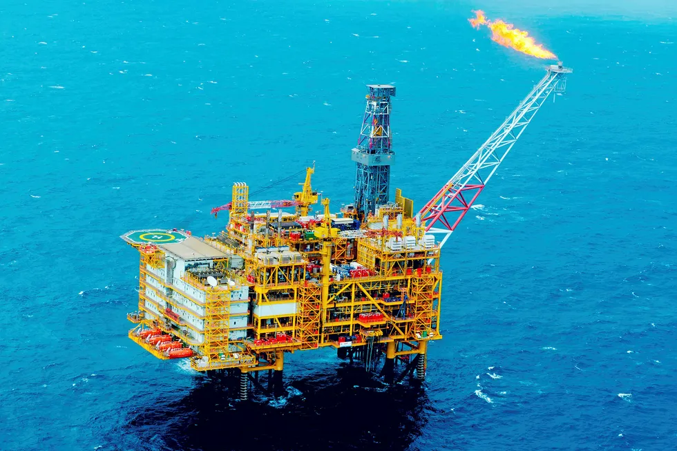 On stream: gas being produced at the Shwe project off Myanmar