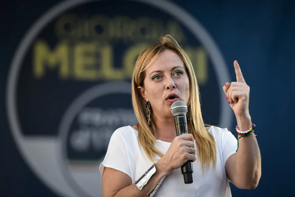 Tight spot: While Giorga Meloni (pictured) and Matteo Salvini openly courted climate change sceptics in their quest for votes, their practical ability to renege on renewables is slim.