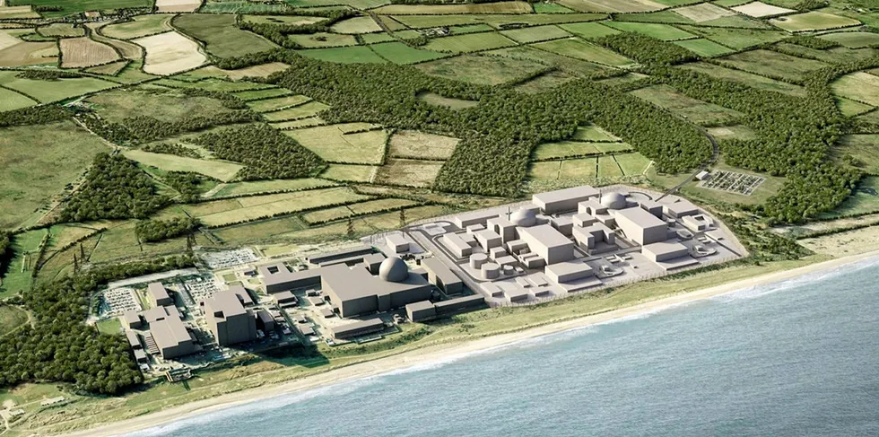 . A rendering of EDF's planned Sizewell C nuclear power plant in eastern England.