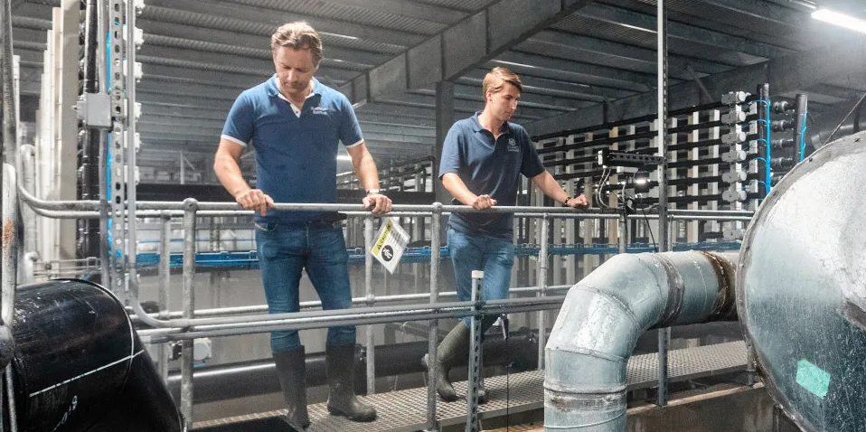 Atlantic Sapphire co-founder and CEO Johan Andreassen (left) and CFO Karl Oystein Oyehaug search for answers to the company's ongoing challenges.