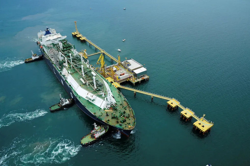 A Petrobras-owned FSRU re-gasification terminal in Bahia, Brazil