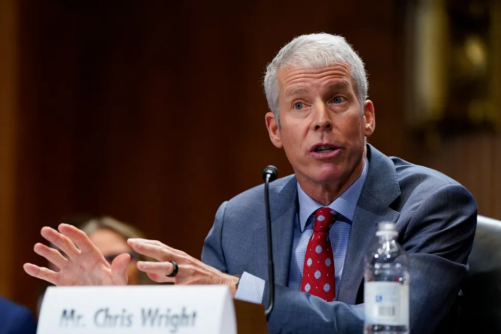 Chris Wright, US President-elect Donald Trump’s nominee to be secretary of energy, testifies during a Senate Energy and Natural Resources Committee confirmation hearing on Capitol Hill in Washington, US, on Wednesday, 15 January 2025.