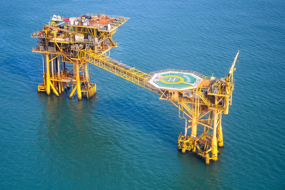 An offshore platform at Cairn's Ravva asset.