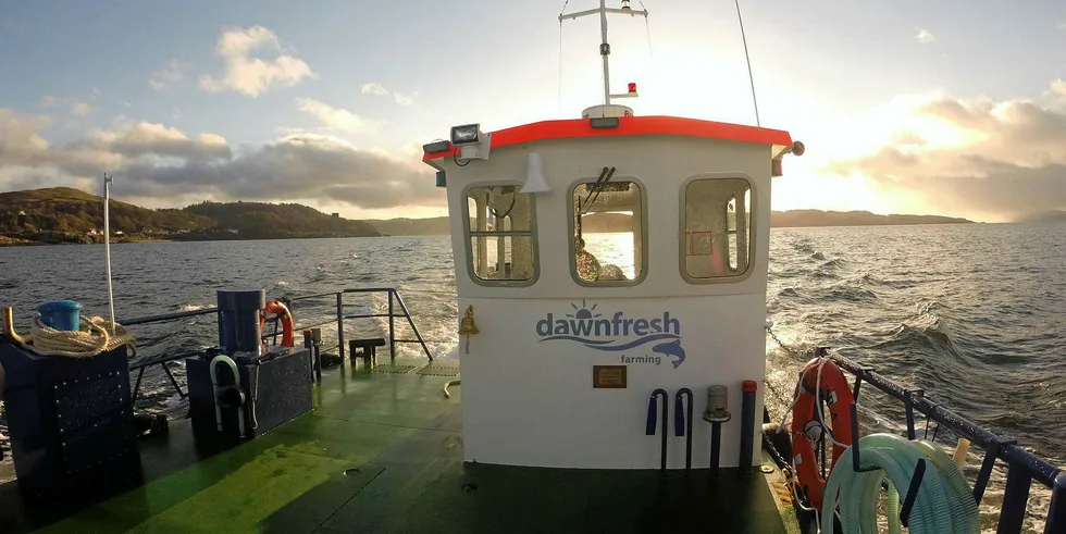 Dawnfresh Seafoods boat, the Falls of Lora in Loch Etive.