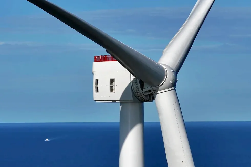 A Vineyard Wind 13.7MW GE Haliade-X in operation.