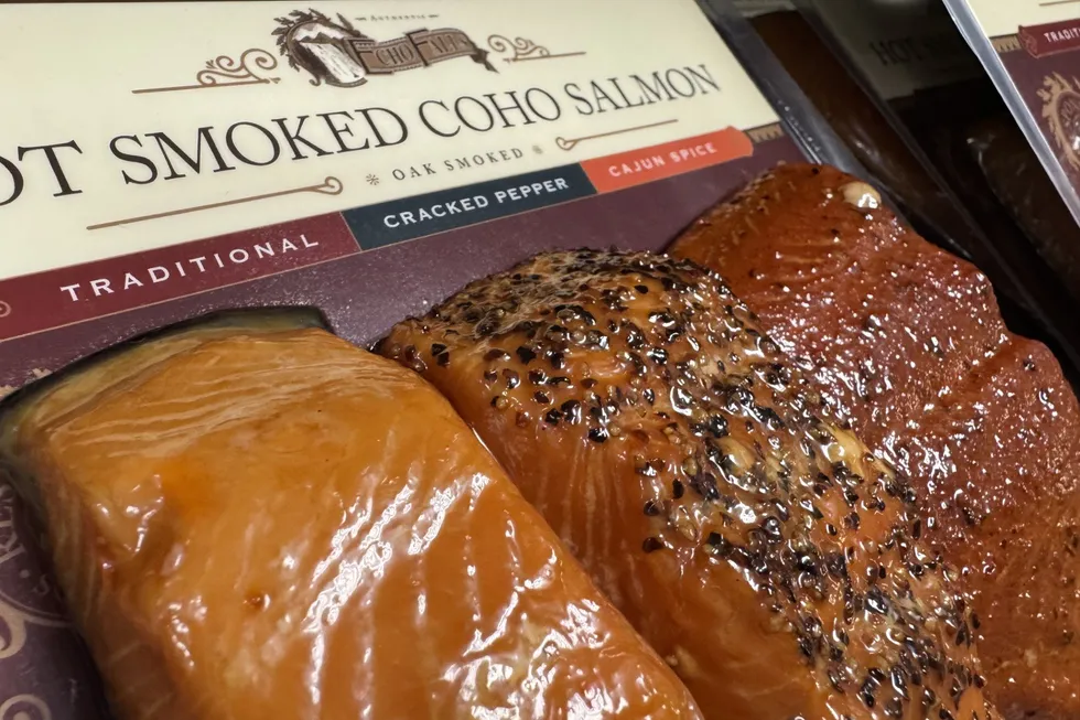 Smoked coho salmon from Chile under the Echo Falls brand.