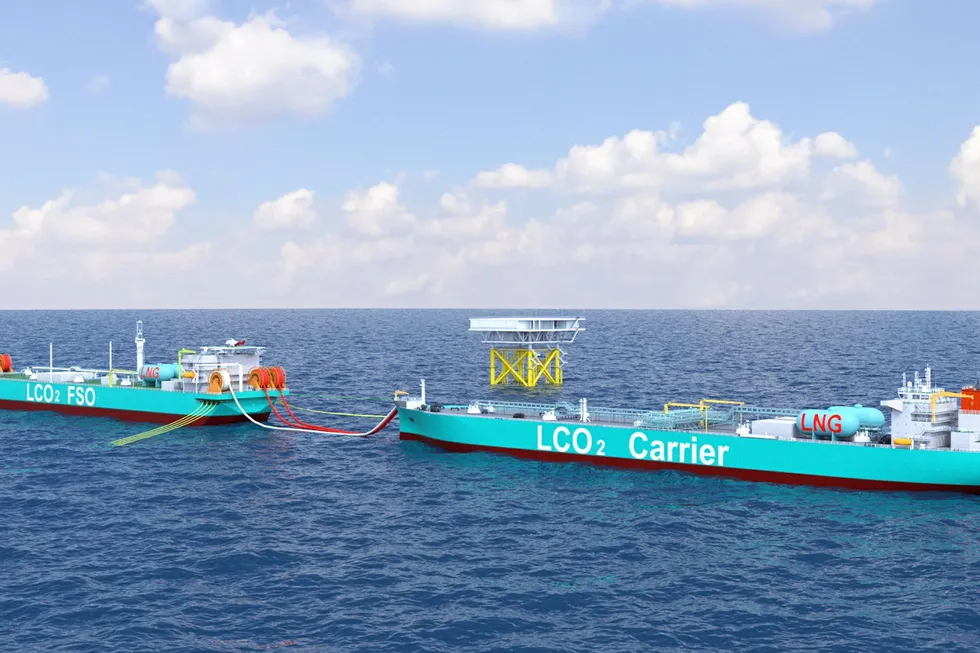 Approvals in principle: an illustration of the liquefied carbon dioxide floating storage and offloading vessel and a carrier.