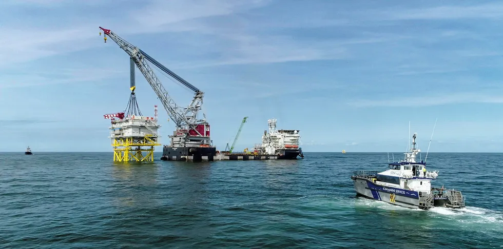 Installation of East Anglia 1's offshore substation