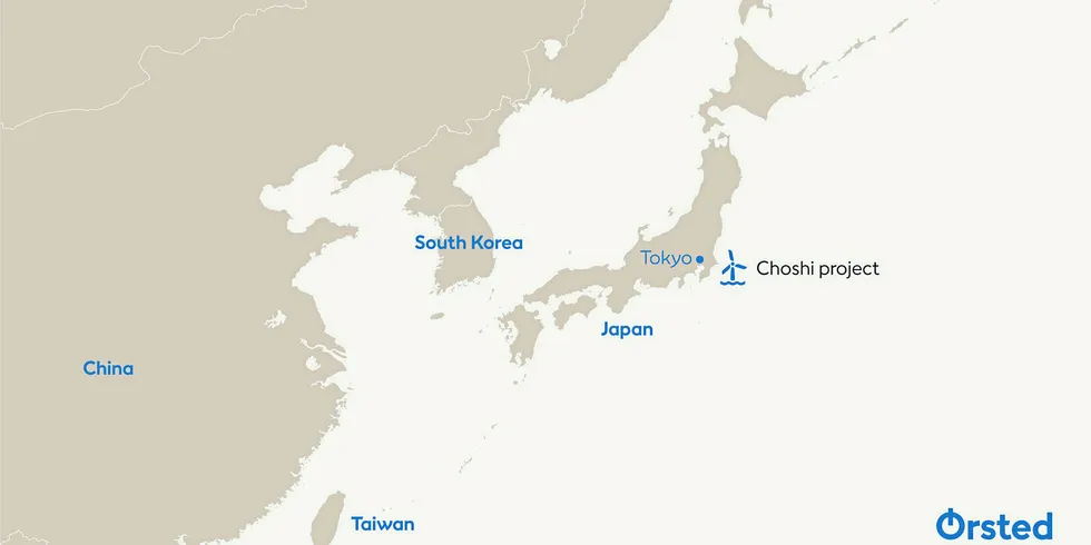 Choshi project site map by Orsted.