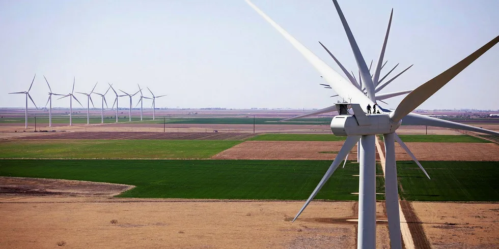 Texas wind farm with Vestas turbines