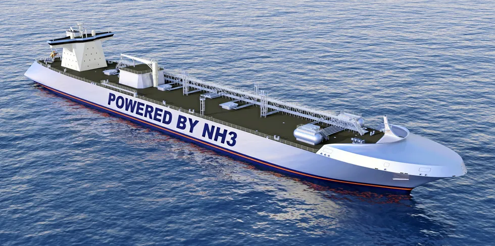 A design for an ammonia-powered ship by C-Job Naval Architects.