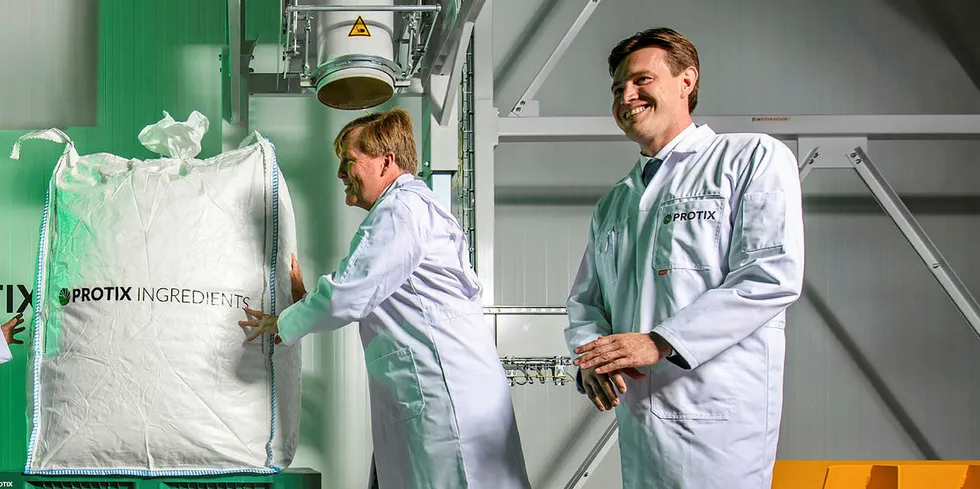 Protix CEO Kees Aarts (right) is all smiles as the group inaugurates new insect production facility.