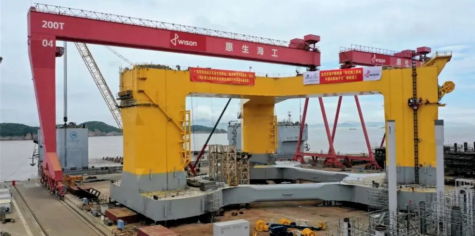 China’s first floating wind platform at Wison.