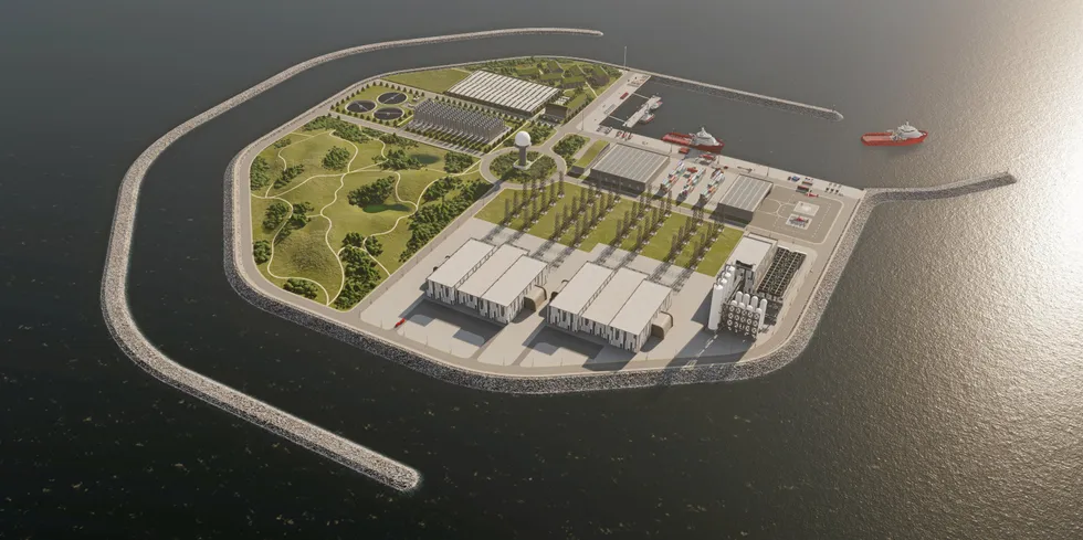 Illustration of planned artificial energy island.