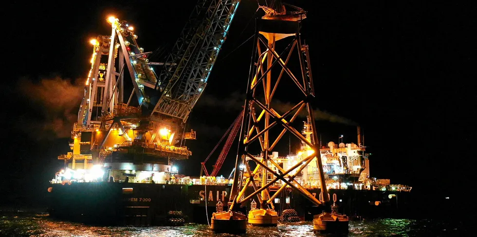 The 'world's deepest foundation' is installed at Seagreen.