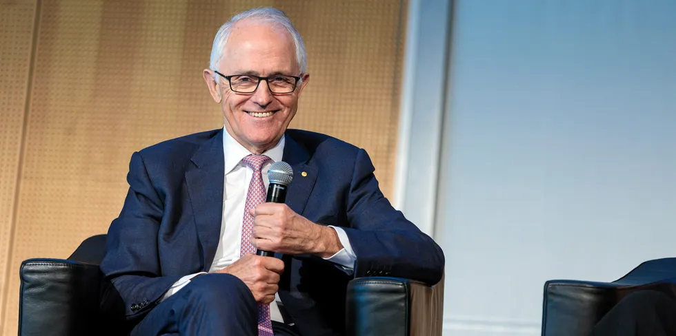 Malcolm Turnbull chairing a session at the recent Green Hydrogen Global Assembly in Barcelona.