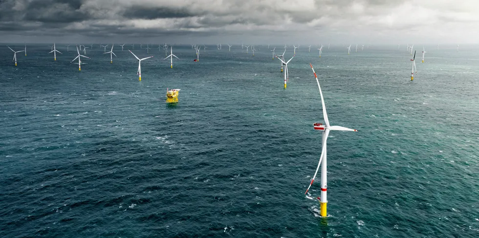 Deutsche Bucht array off Germany with Vestas turbines.