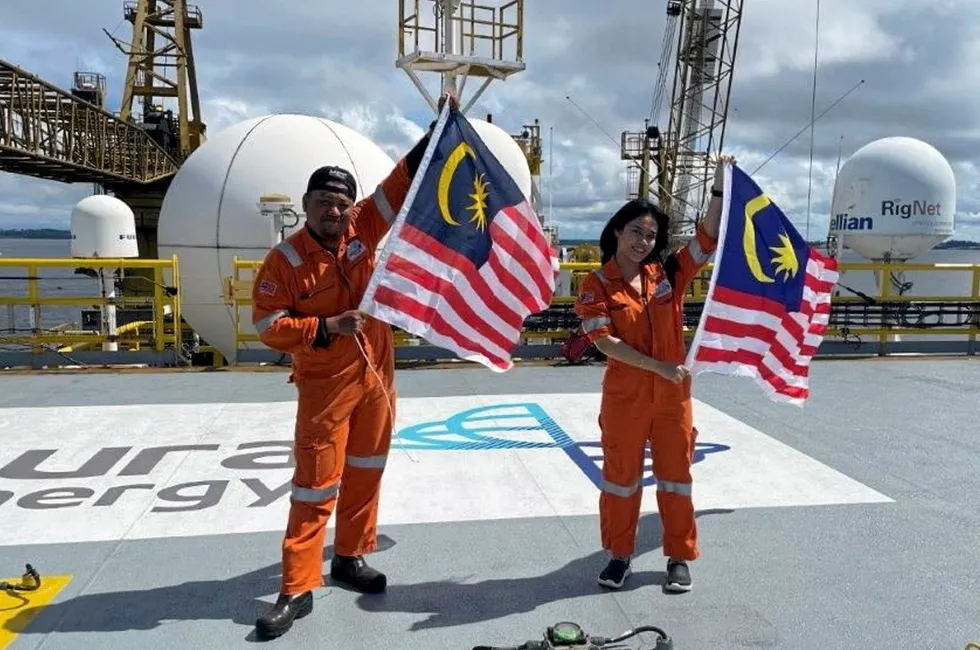 Sapura Energy workers on board one of the company's drilling units