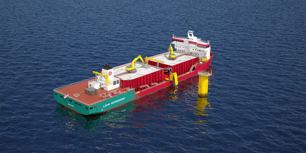 Empire Wind. Rendering of US-built rock laying vessel.