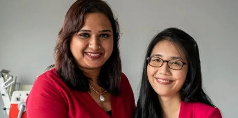 Co-founders of Shiok Meats Sandhya Sriram (left) and Ka Yi Ling have raised more than $30 million for their cell-based meat and seafood company.