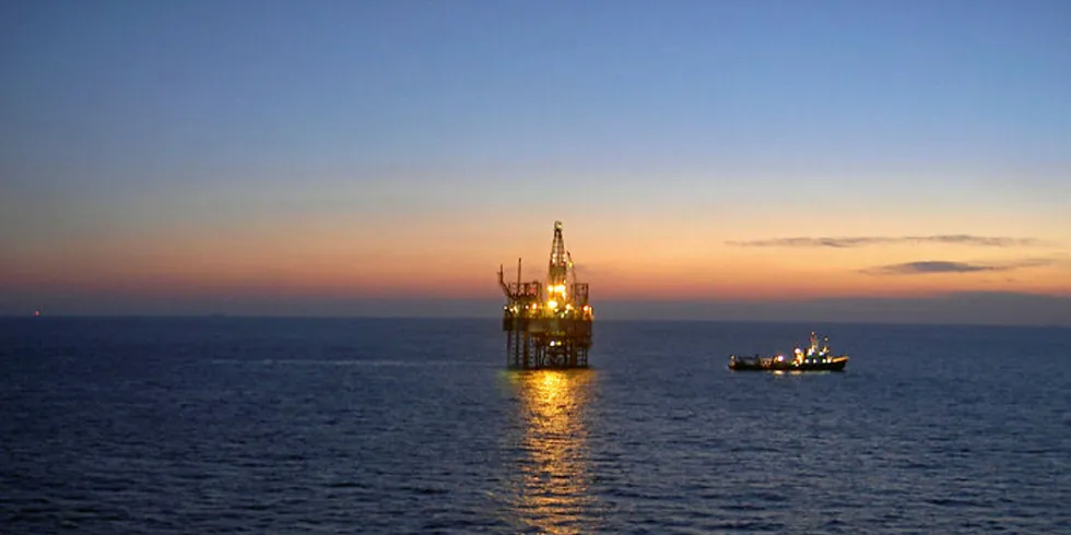 Eni platform in the Adriatic Sea