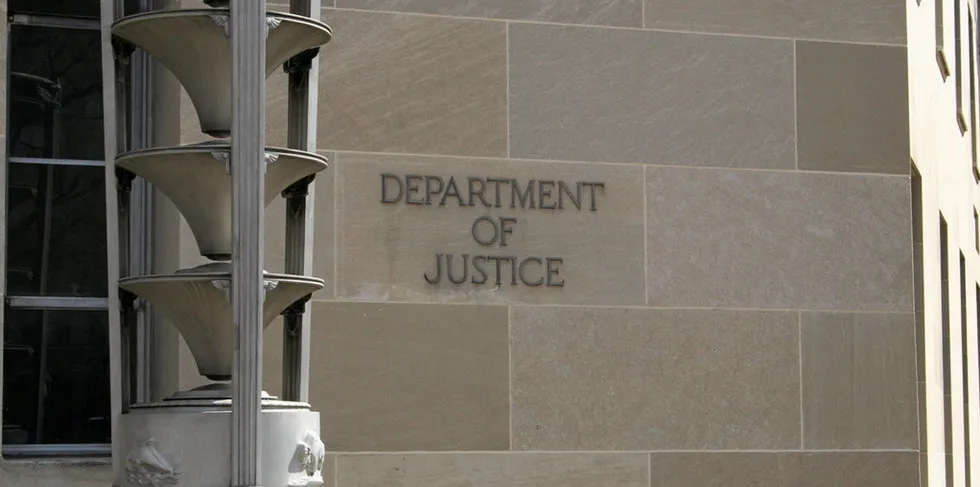 The US Department of Justice served as legal counsel in a case involving government fines against American Seafoods subsidiaries over seafood transportation methods.