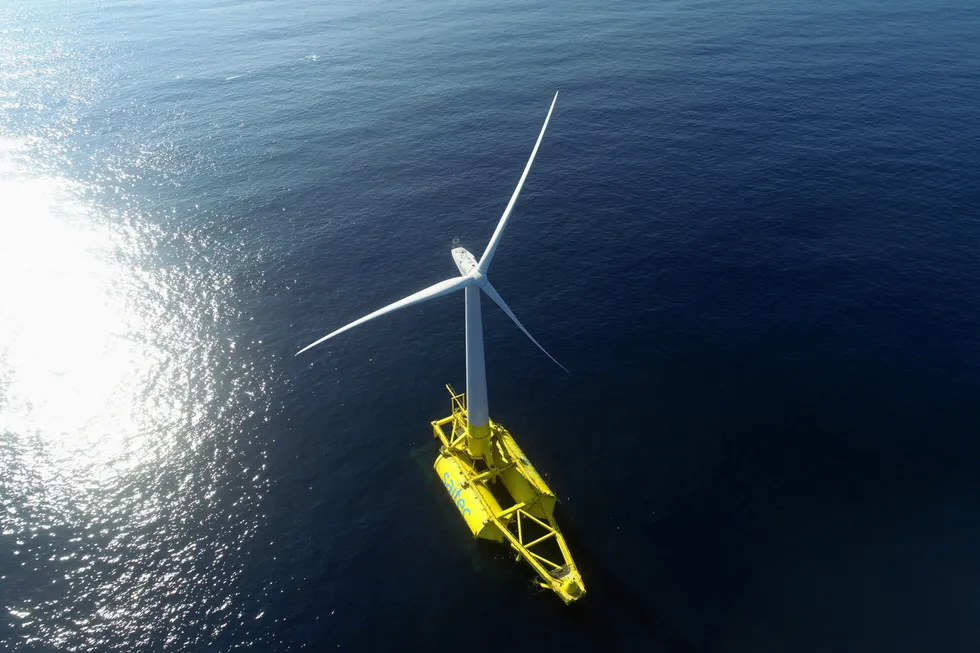 In Spain, the DemoSATH floating wind concept uses a concrete twin-hull barge structure, made of modular, pre-fabricated components and single point of mooring