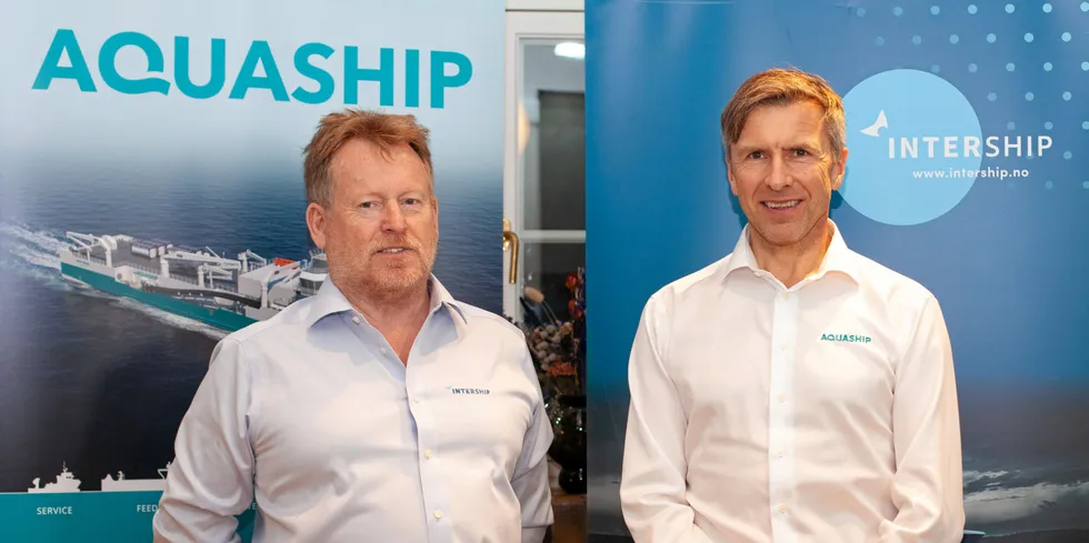The combined company will be led by CEO Sverre Taknes (right) operating from Kristiansund and Executive Chairman Ole-Peter Brandal operating from Hareid (left). Taknes was preivoulsy CEO of Aquaship and Brandal, CEO of Intership.