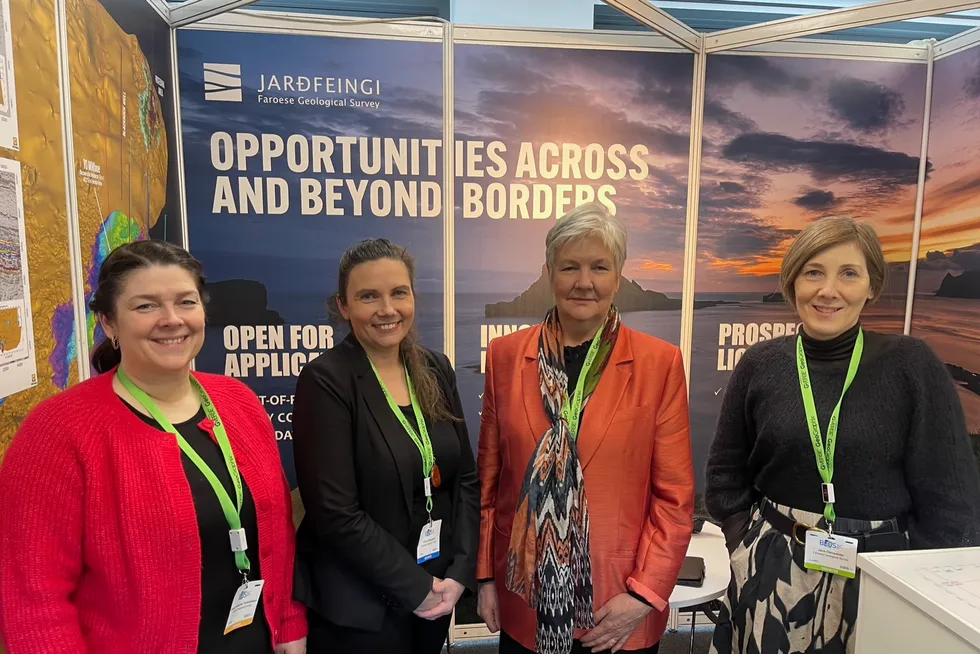 Representatives of the Faroese Geological Survey at the Business and Energy Opportunities Show in London.