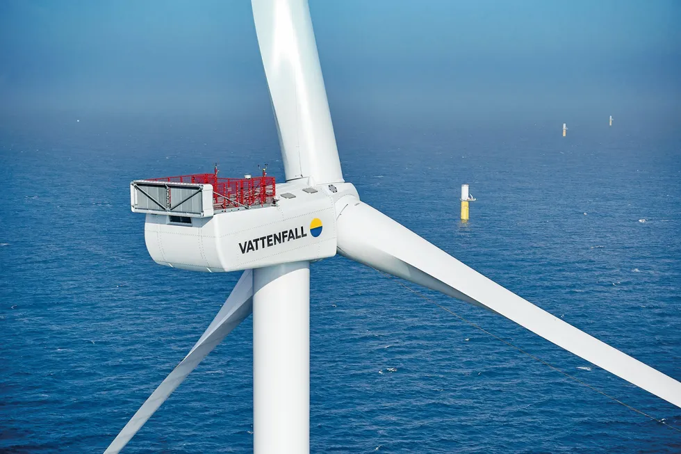 A Vattenfall offshore wind turbine.