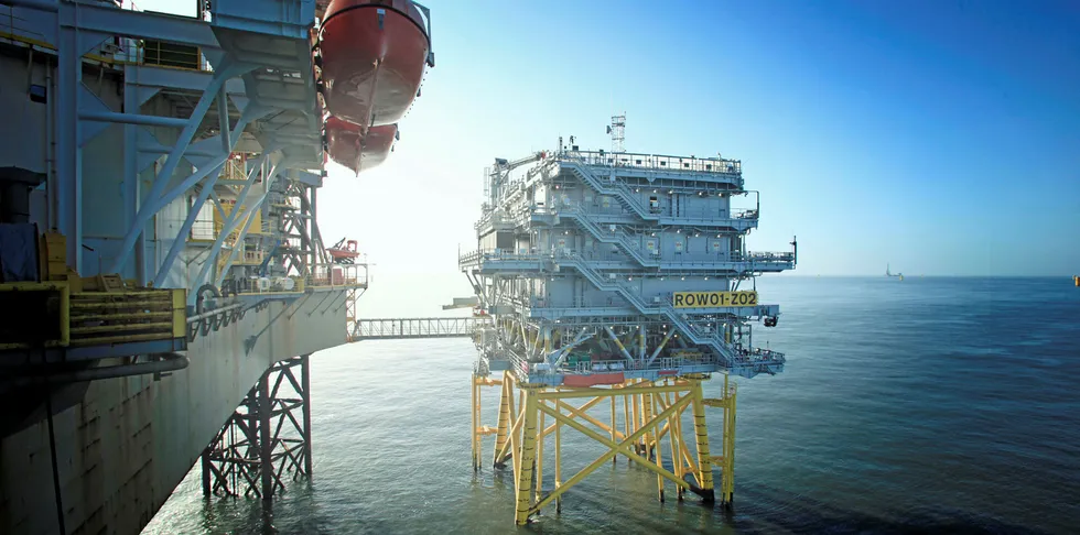 A substation at Race Bank offshore wind farm.