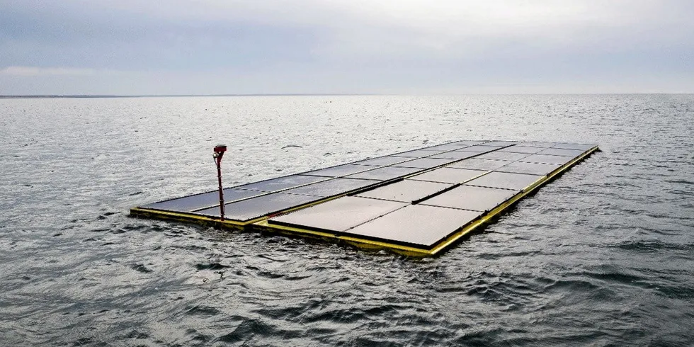 Oceans of Energy's Zon op Zee floating solar PV off the Netherlands.