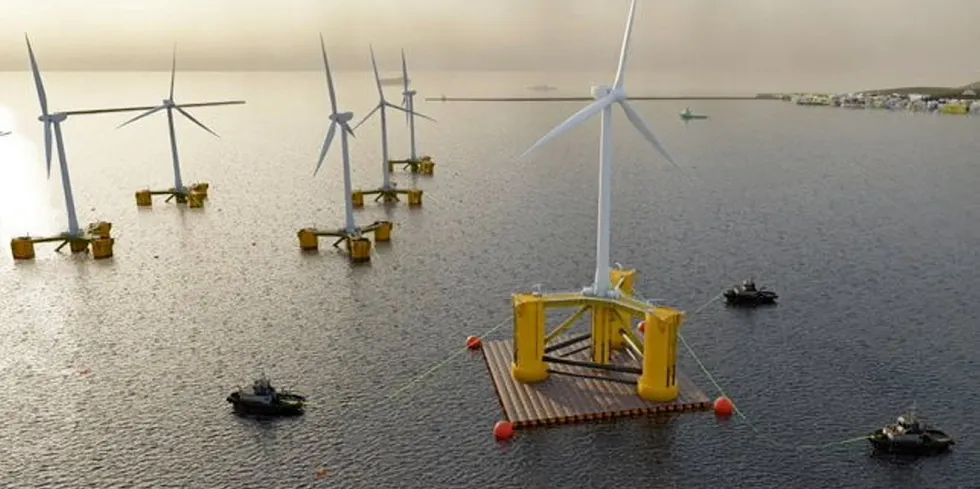 Rendering of EMEC's floating wind hub.